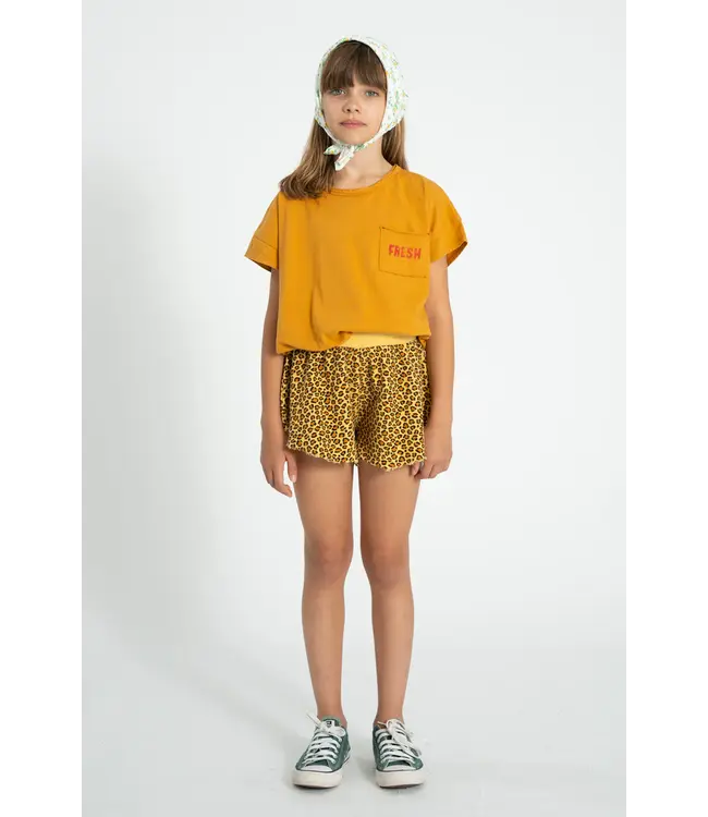 Shorts mustard animal print