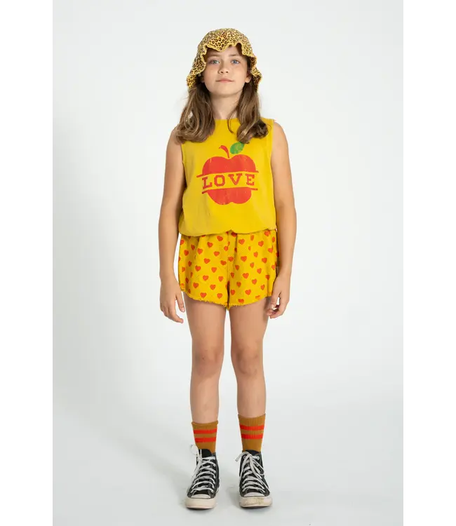 short fringes mustard red hearts