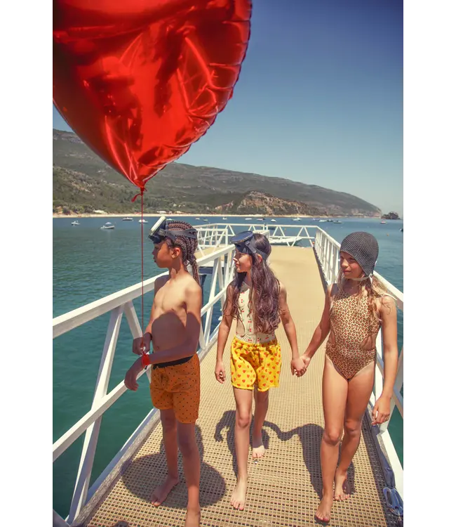 short fringes mustard red hearts