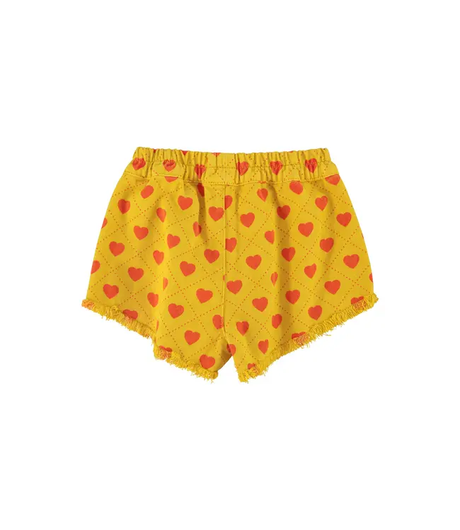 short fringes mustard red hearts