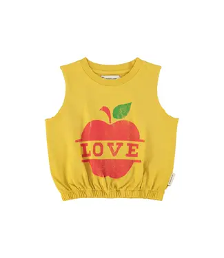 Piupiuchick sleeveless top mustard w/apple