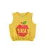 sleeveless top mustard w/apple