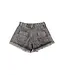 shorts w/ fringes washed black denim