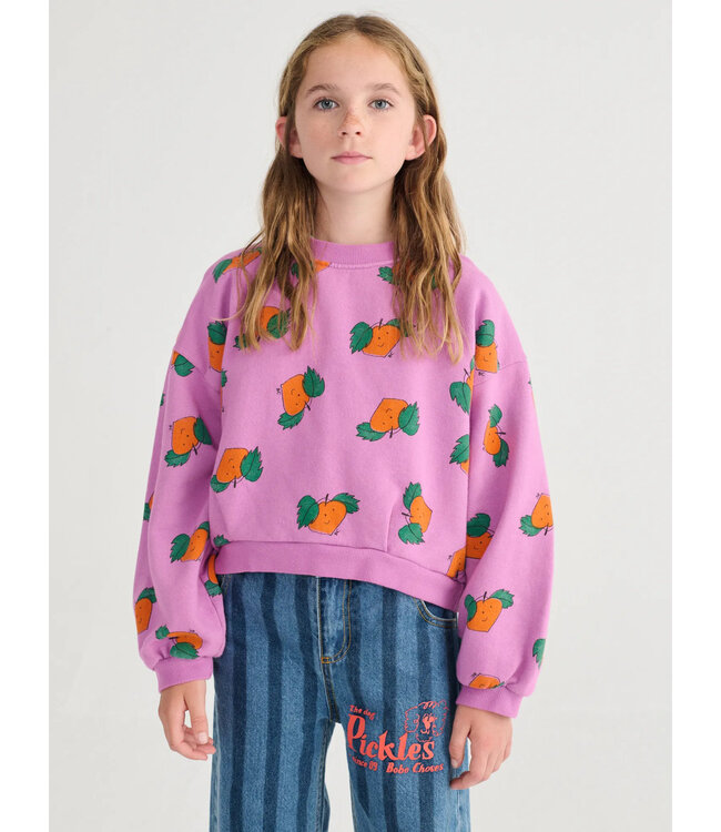 Choses Tangerine all over cropped sweatshirt