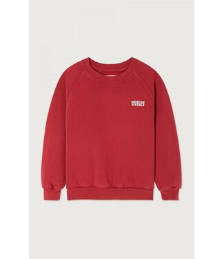 American Vintage Izubird Sweat Ml Col Rond Cerise Vintage
