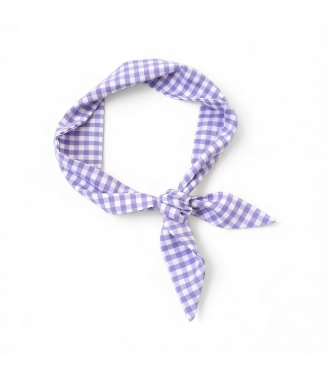 Twilly scarf | Checked lila white