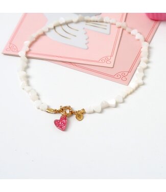 Love Issue Necklace Seashelly hearts Ivory