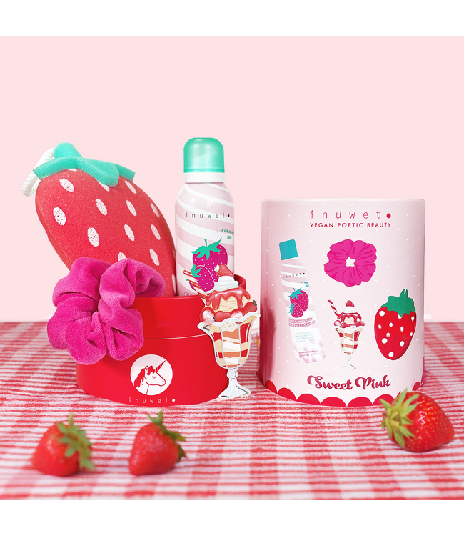 BATH SET STRAWBERRY sweet pink / 6