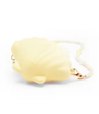 House of Sisters Shell hand bag with jewel handle yellow