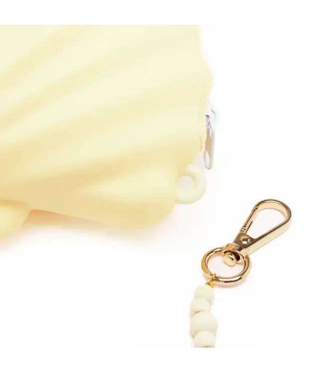 Shell hand bag with jewel handle yellow