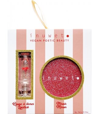 House of Sisters FLOWER MAKE UP SET / FLOWER LIPSTICK + GLITTER MIRROR / 6