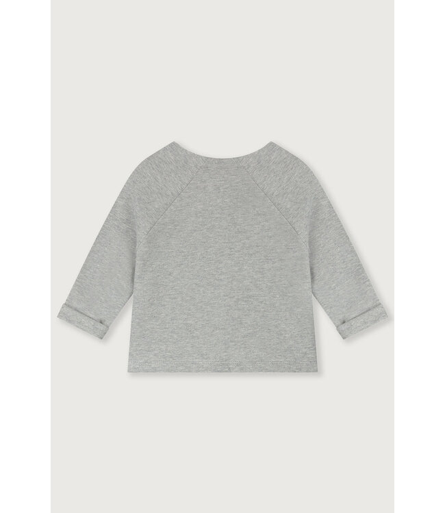 Baby Raglan Cardigan GOTS 505 Grey Melange