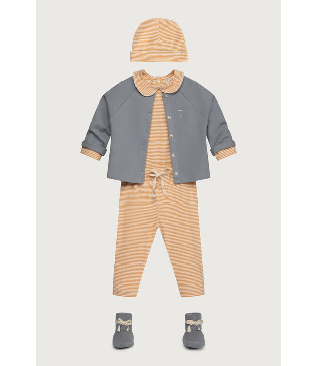 Baby Raglan Cardigan GOTS 519 Stone Grey