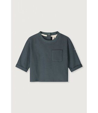 Gray label Baby L/S Pocket Tee GOTS Blue Grey