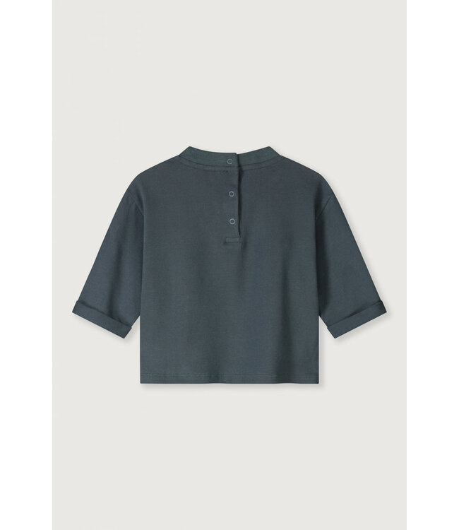 Baby L/S Pocket Tee GOTS Blue Grey