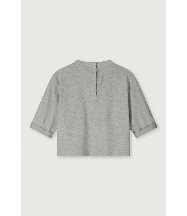 Baby L/S Pocket Tee GOTS 538 Stone Grey - Cream