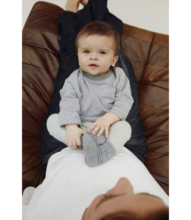 Baby Leggings GOTS 506 Grey Melange - Cream