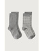 Ribbed Socks GOTS | 2-pack 506 Grey Melange - Cream