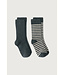 Ribbed Socks GOTS | 2-pack Blue Grey - Cream