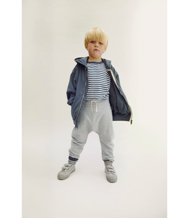 Ribbed Socks GOTS | 2-pack Blue Grey - Cream