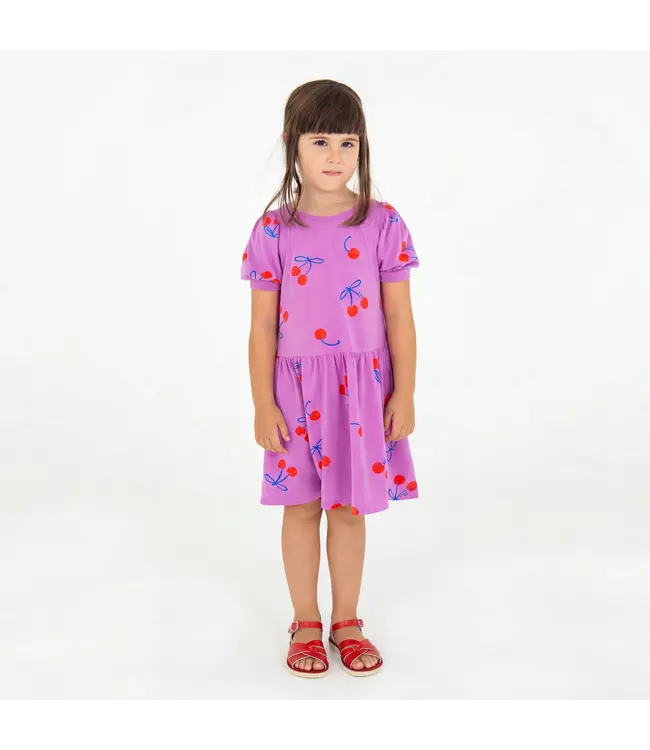 Bloused sleeve Dress magenta