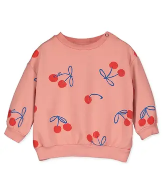 Lotiekids Baby Sweatshirt Cherries Allover Clay Pink