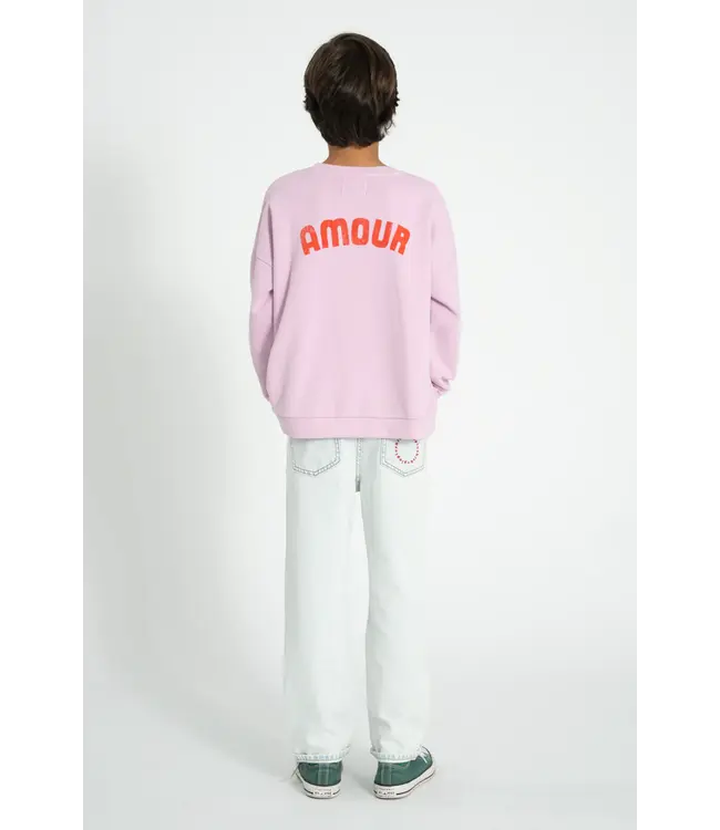 Sweatshirt Lilac w/Red Heart print