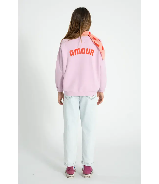 Sweatshirt Lilac w/Red Heart print
