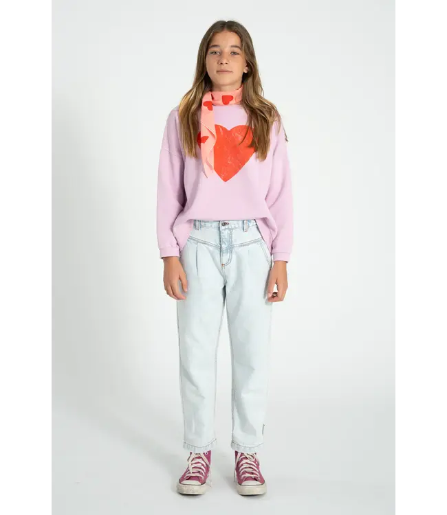 Sweatshirt Lilac w/Red Heart print
