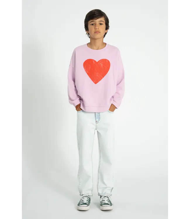 Sweatshirt Lilac w/Red Heart print