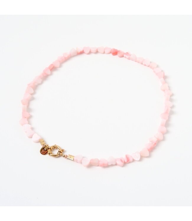 Necklace Seashelly hearts pink