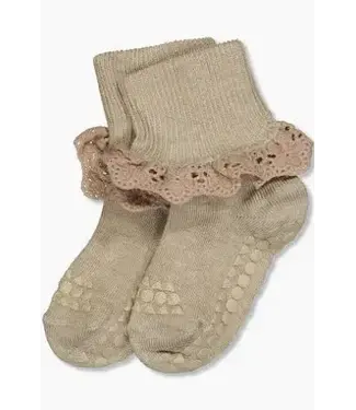 Go Baby GO Non-Slip Socks Light Brown Melange