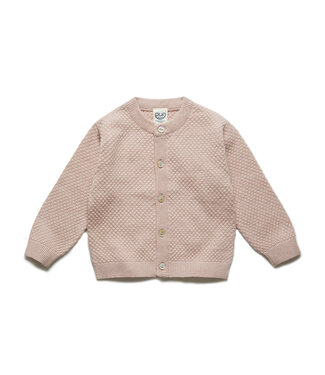 Puri organic cardigan popcorn cameo rose