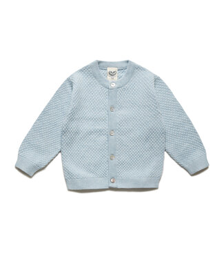 Puri organic cardigan popcorn blauw