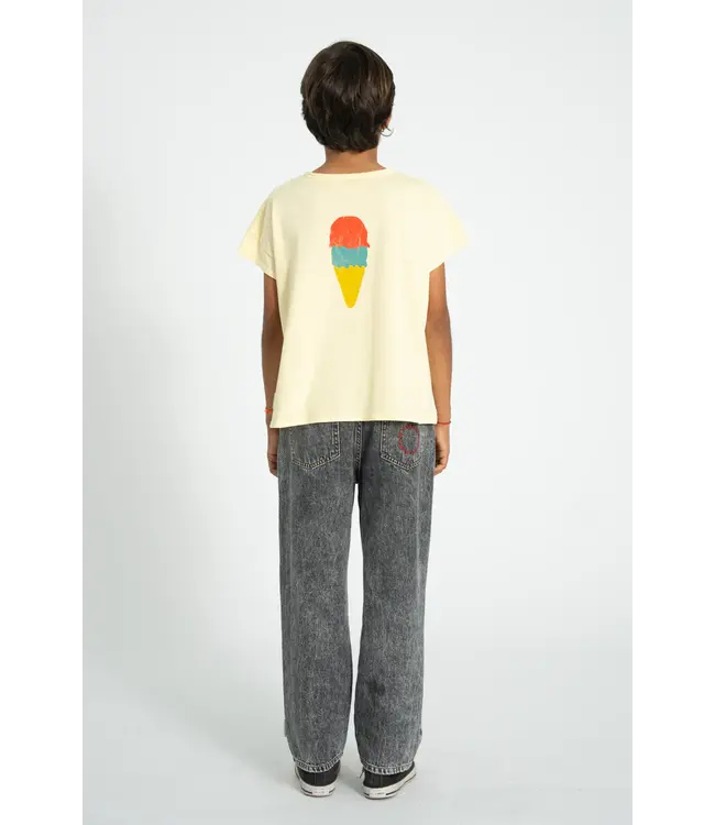 t-shirt light yellow w/ beach bar print