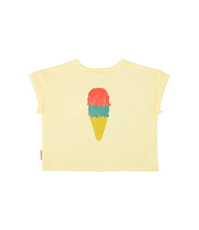 t-shirt light yellow w/ beach bar print