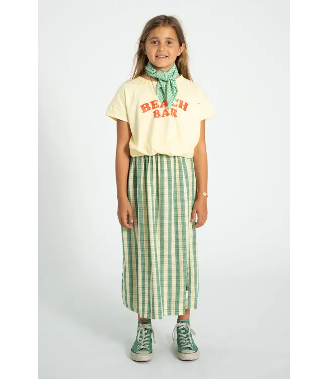 Piupiuchick t-shirt light yellow beach bar print