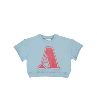 Piupiuchick Shortsleeve sweatshirt blue w/ A print