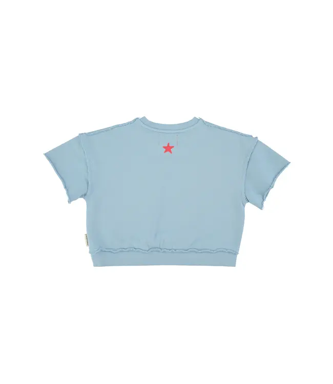 Shortsleeve sweatshirt blue w/ A print