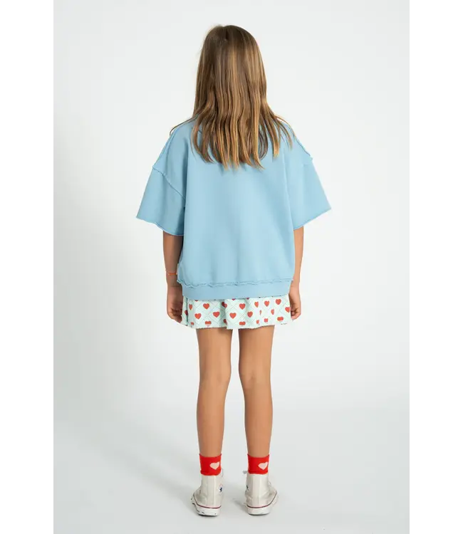 Shortsleeve sweatshirt blue w/ A print