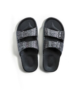 Freedom moses Angie Black glitter Slippers