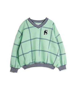 Mini Rodini Check up panther patch sweatshirt green