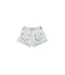 Shorts w/fringes washed light blue denim