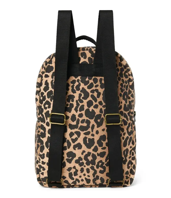 Cotton Midi Backpack Brown Leopard