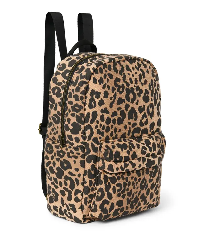 Cotton Midi Backpack Brown Leopard