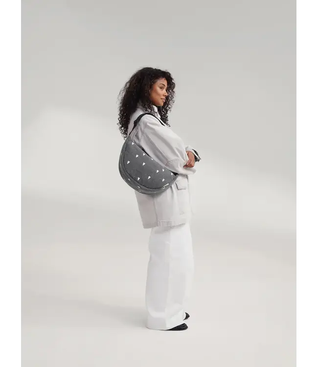 Denim Adult Fanny Pack Grey hearts