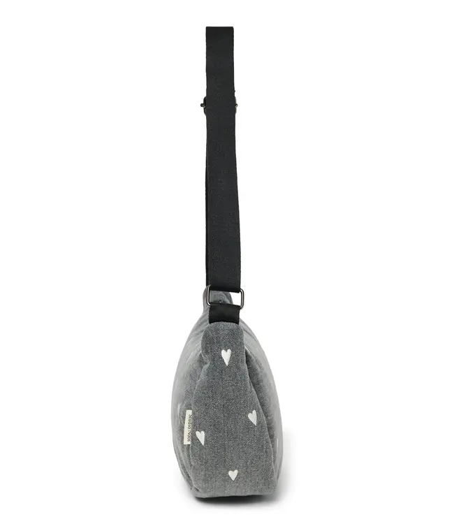 Denim Adult Fanny Pack Grey hearts