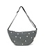 Denim Adult Fanny Pack Grey hearts