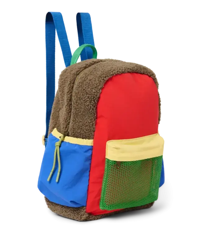 Fiery Red Patchwork Midi Backpack