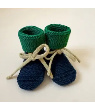 hvid Booties 0-9 Months Blue/grass